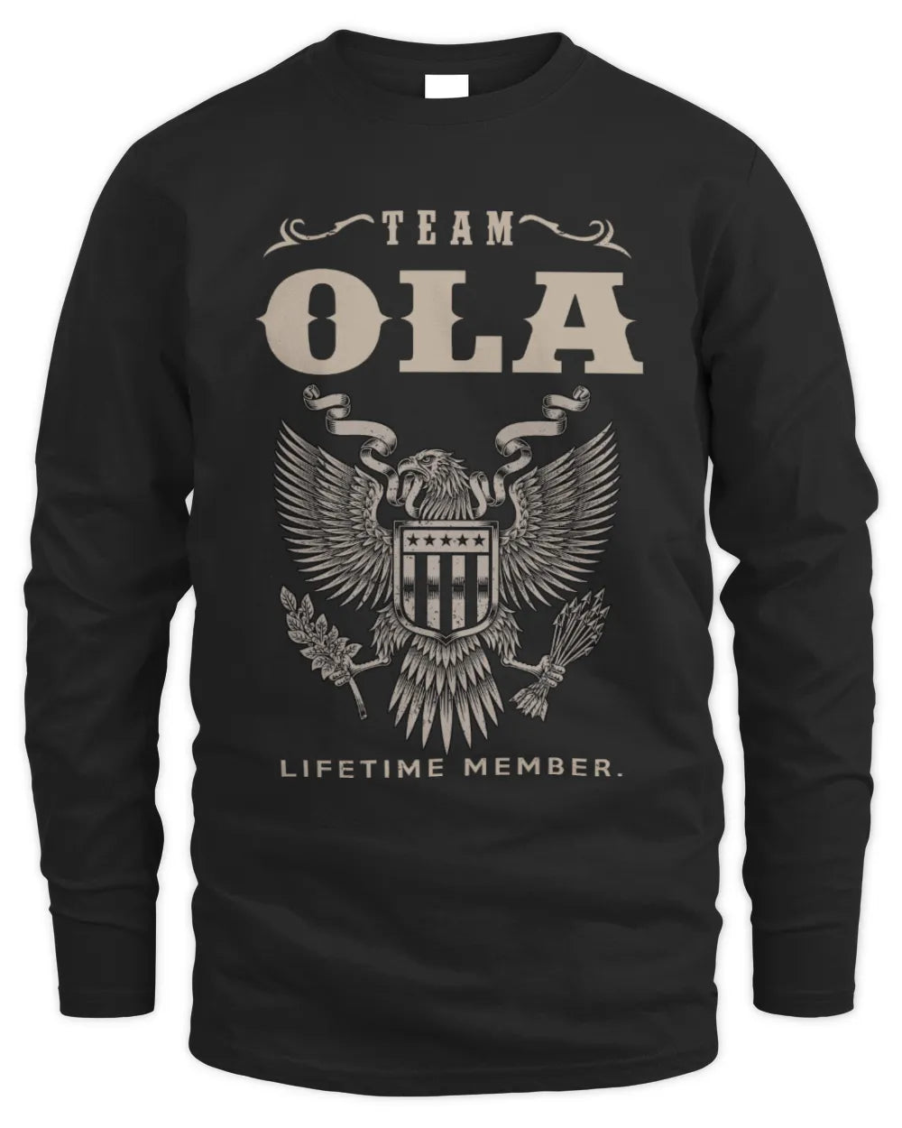 OLA TP06-K82 – Personalized Classic Style Apparel “Team NAME Lifetime Member” - Men's Long Sleeved T-Shirt - Black