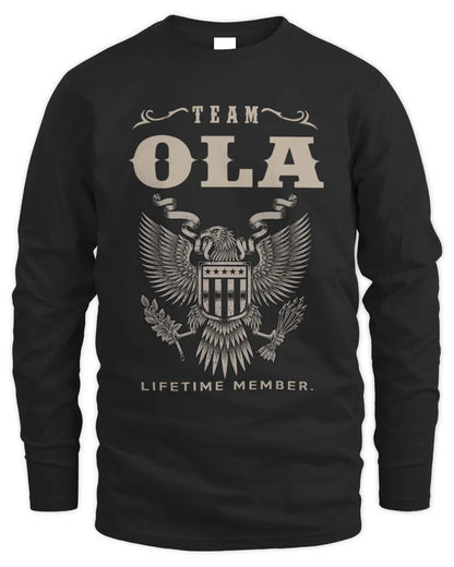 OLA TP06-K82 – Personalized Classic Style Apparel “Team NAME Lifetime Member” - Men's Long Sleeved T-Shirt - Black