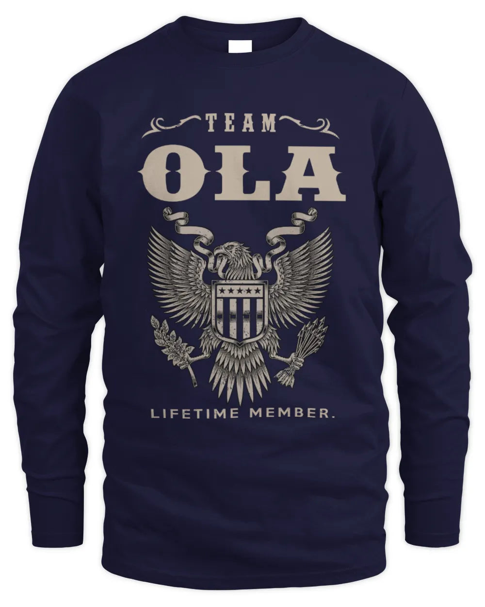 OLA TP06-K82 – Personalized Classic Style Apparel “Team NAME Lifetime Member” - Men's Long Sleeved T-Shirt - Navy