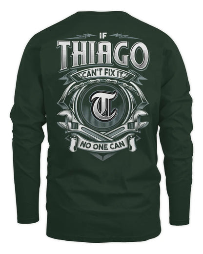 THIAGO AP81-K4-626 - Personalized Ahmed Quote Apparel “If Ahmed Can't Fix It, No One Can” - Men's Long Sleeved T-Shirt - Forest Green