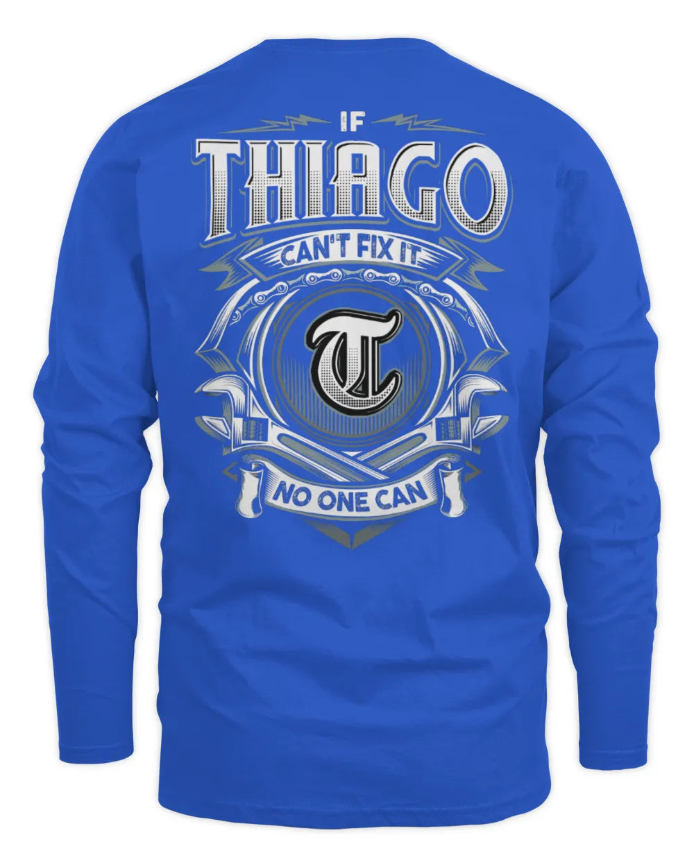 THIAGO AP81-K4-626 - Personalized Ahmed Quote Apparel “If Ahmed Can't Fix It, No One Can” - Men's Long Sleeved T-Shirt - Royal