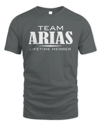 ARIAS BL62-K4-128 - Personalized “Team NAME Lifetime Member” - Unisex Standard T-Shirt - Charcoal