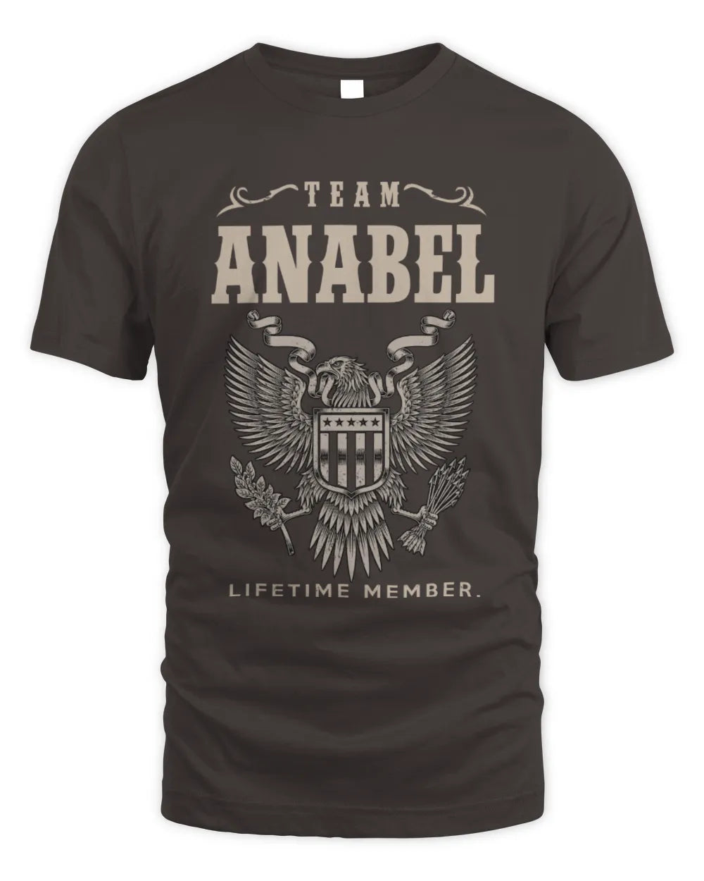 ANABEL TP06-K82 – Personalized Classic Style Apparel “Team NAME Lifetime Member” - Unisex Standard T-Shirt - Dark Chocolate