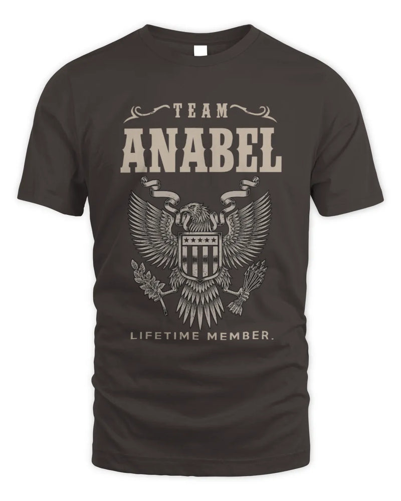 ANABEL TP06-K82 – Personalized Classic Style Apparel “Team NAME Lifetime Member” - Unisex Standard T-Shirt - Dark Chocolate