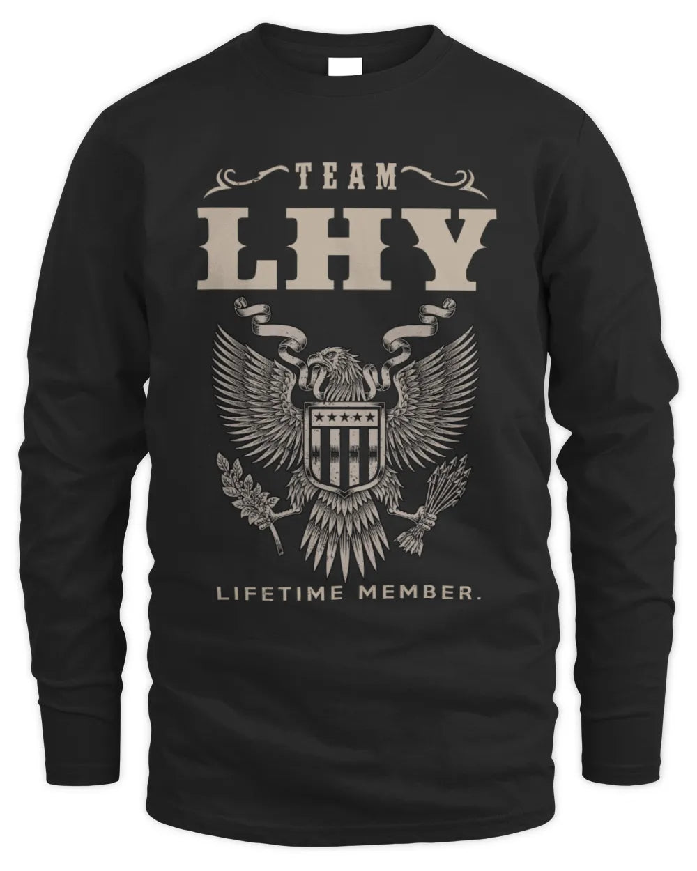 LHY TP06-K82 – Personalized Classic Style Apparel “Team NAME Lifetime Member” - Men's Long Sleeved T-Shirt - Black