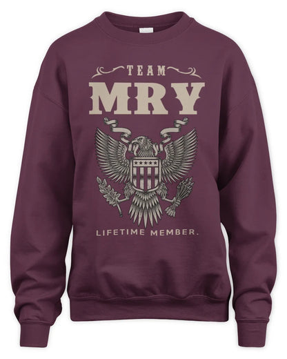 MRY TP06-K82 – Personalized Classic Style Apparel “Team NAME Lifetime Member” - Unisex Sweatshirt - Maroon