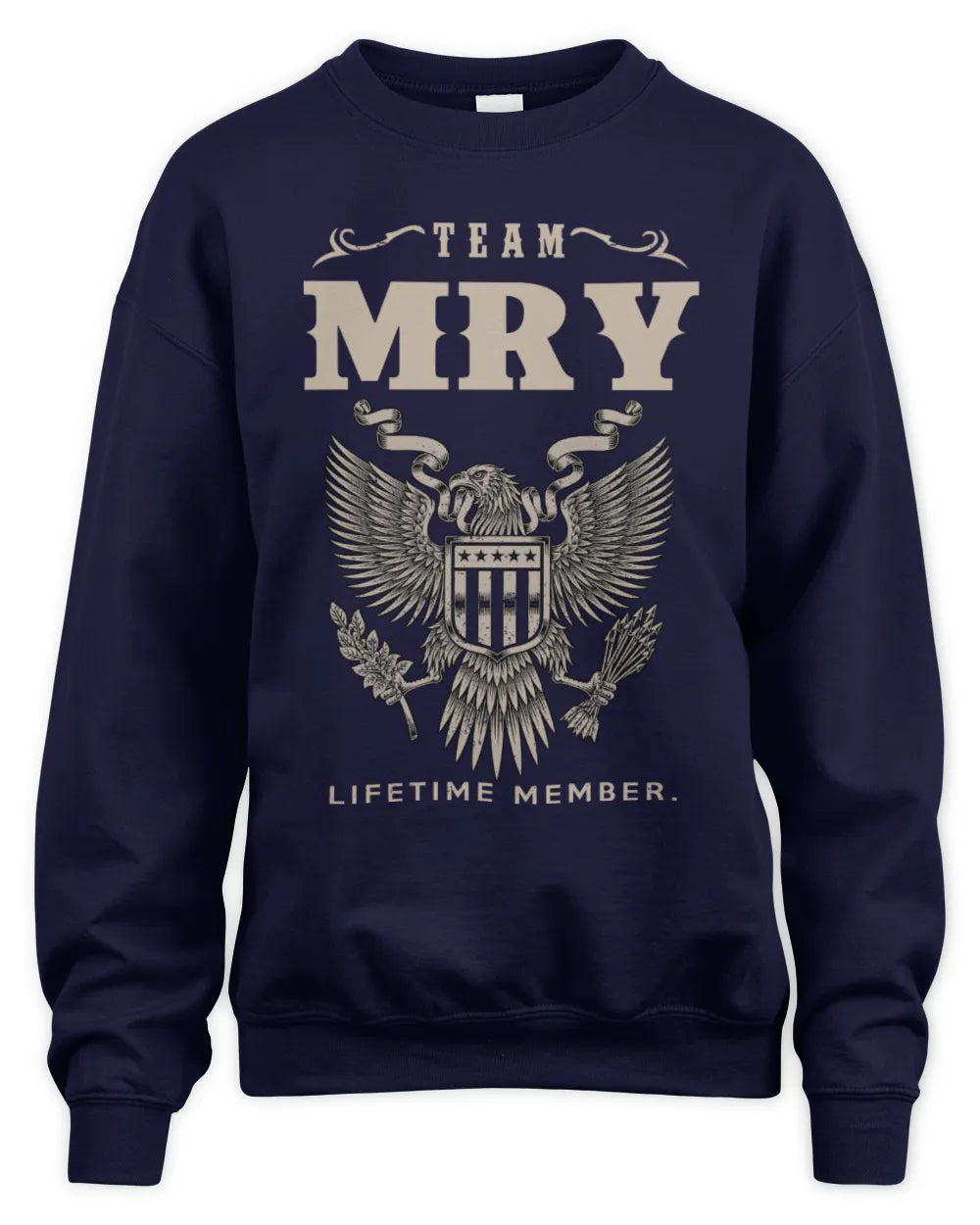 MRY TP06-K82 – Personalized Classic Style Apparel “Team NAME Lifetime Member” - Unisex Sweatshirt - Navy