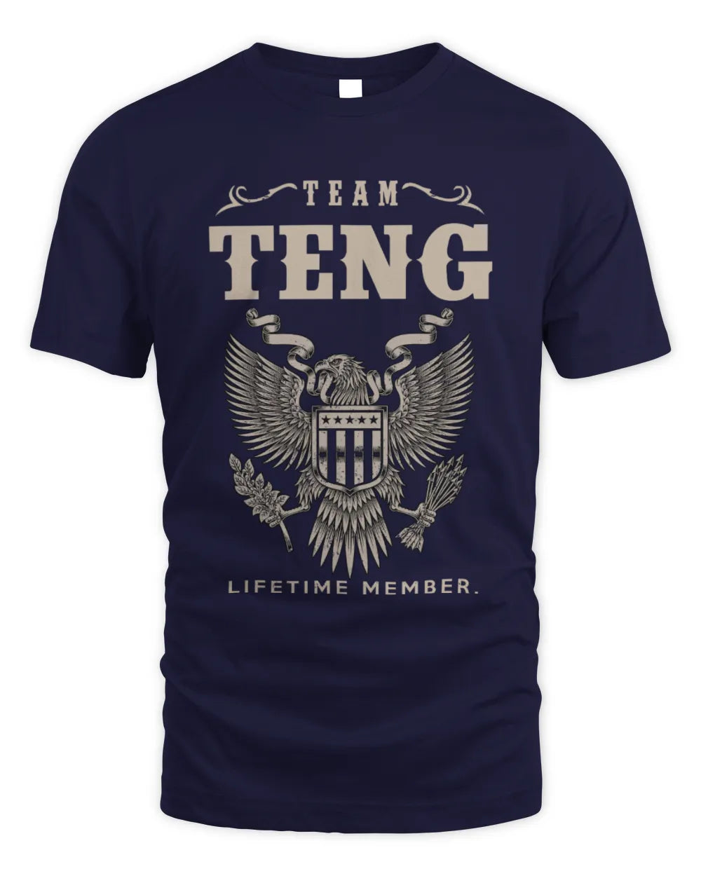 TENG TP06-K82 – Personalized Classic Style Apparel “Team NAME Lifetime Member” - Unisex Standard T-Shirt - Navy