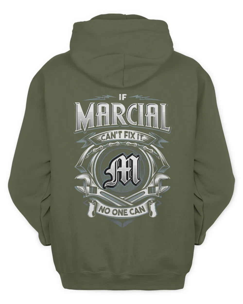 MARCIAL AP81-K4-626 - Personalized Ahmed Quote Apparel “If Ahmed Can't Fix It, No One Can” - Unisex Hoodie - Military Green