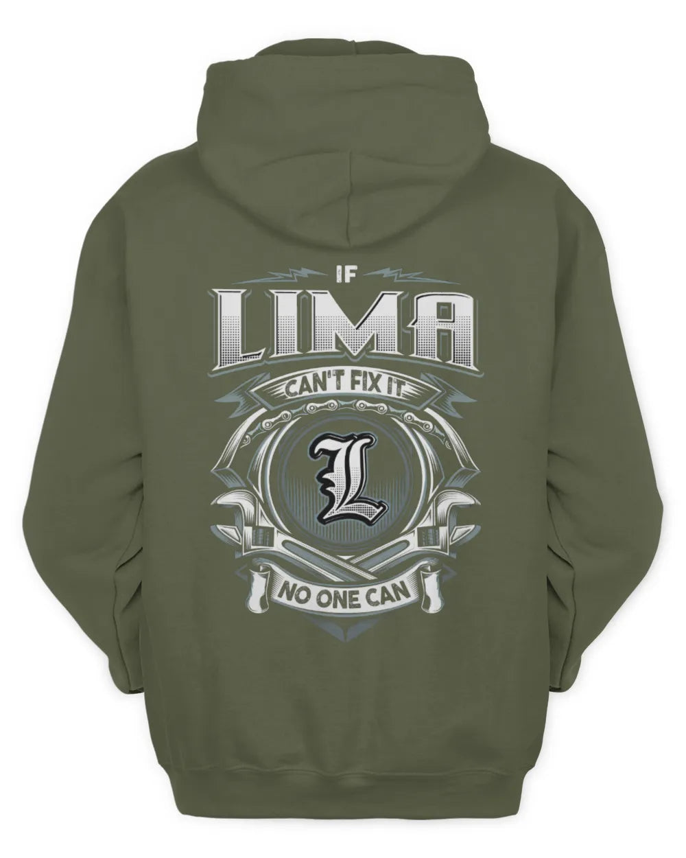 LIMA AP81-K4-626 - Personalized Ahmed Quote Apparel “If Ahmed Can't Fix It, No One Can” - Unisex Hoodie - Military Green