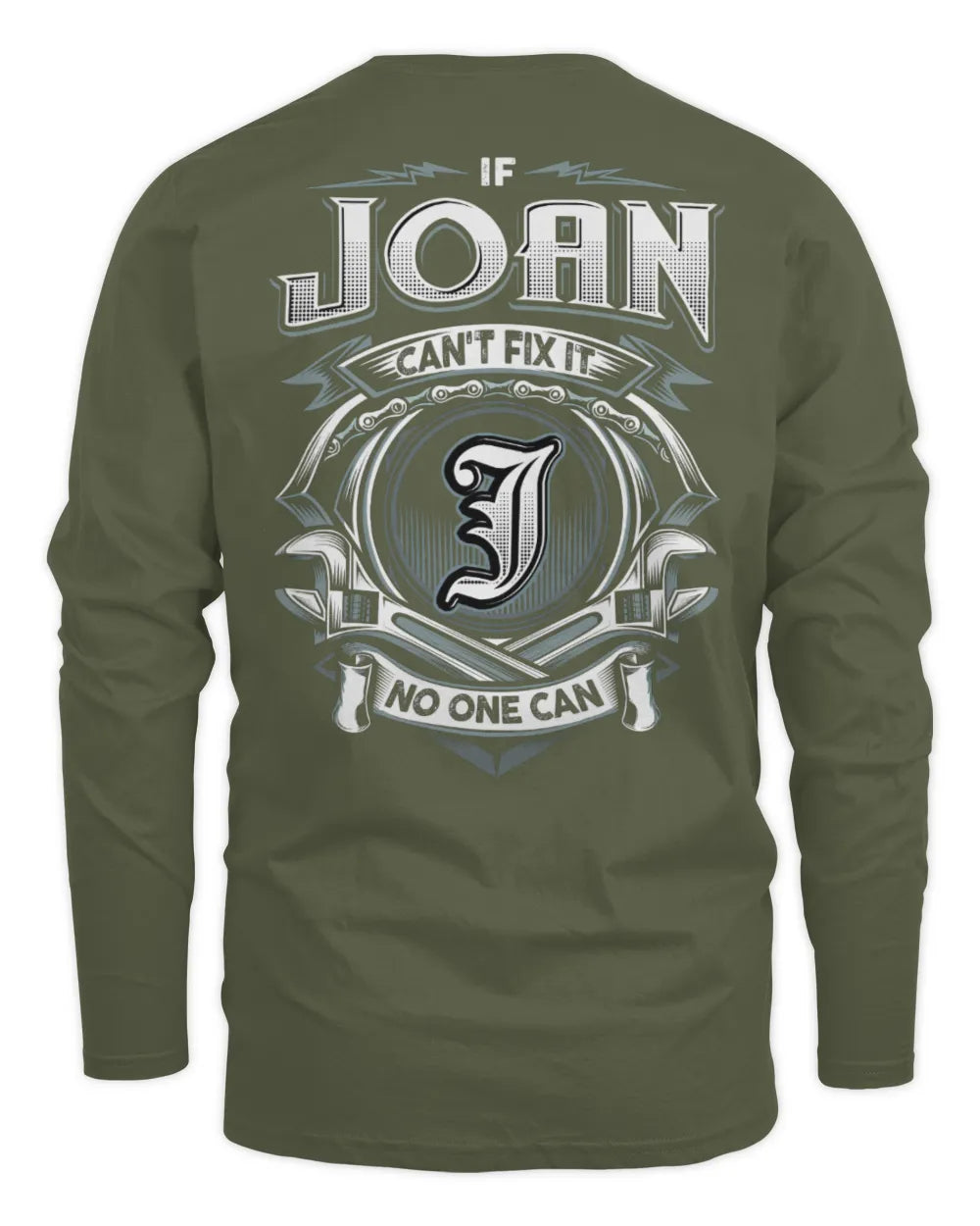 JOAN AP81-K4-626 - Personalized Ahmed Quote Apparel “If Ahmed Can't Fix It, No One Can” - Men's Long Sleeved T-Shirt - Military Green