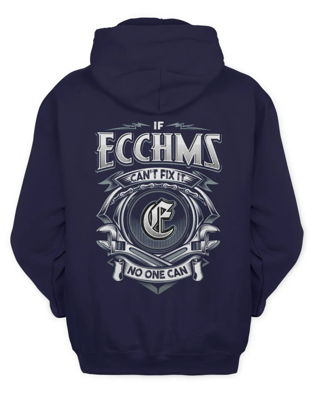 ECCHMS AP81-K4-626 - Personalized Ahmed Quote Apparel “If Ahmed Can't Fix It, No One Can” - Unisex Hoodie - Navy