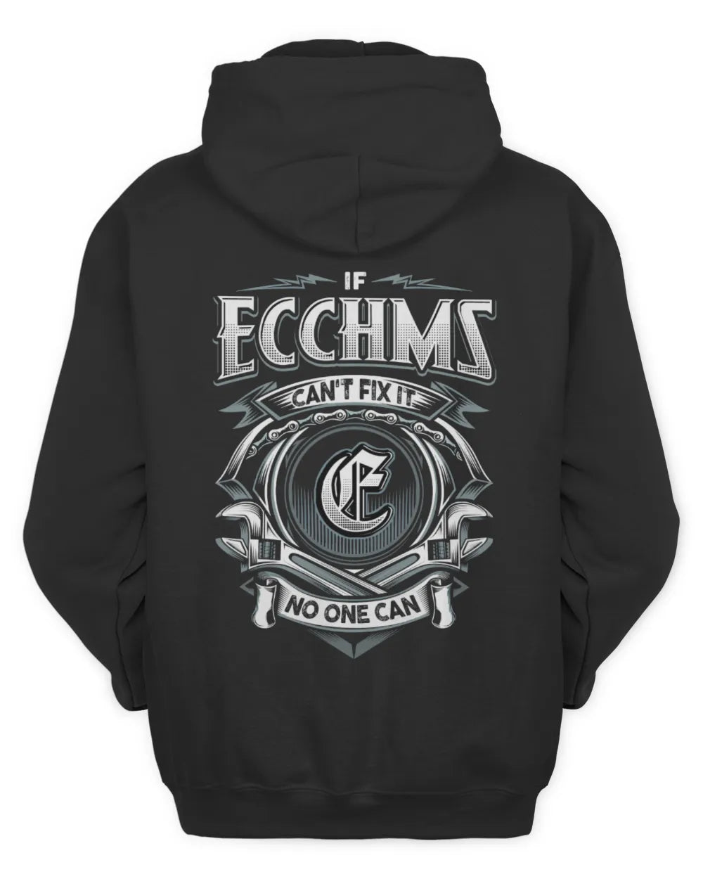 ECCHMS AP81-K4-626 - Personalized Ahmed Quote Apparel “If Ahmed Can't Fix It, No One Can” - Unisex Hoodie - Black