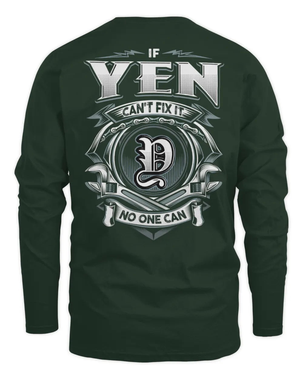 YEN AP81-K4-626 - Personalized Ahmed Quote Apparel “If Ahmed Can't Fix It, No One Can” - Men's Long Sleeved T-Shirt - Forest Green