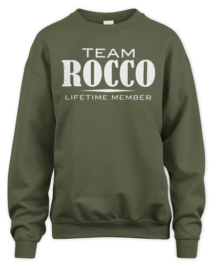 ROCCO BL62-K4-128 - Personalized “Team NAME Lifetime Member” - Unisex Sweatshirt - Military Green