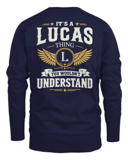 LUCAS KT06-M008 It’s a [NAME] Thing – You Wouldn’t Understand | Personalized Vintage T-Shirt - Men's Long Sleeved T-Shirt - Navy