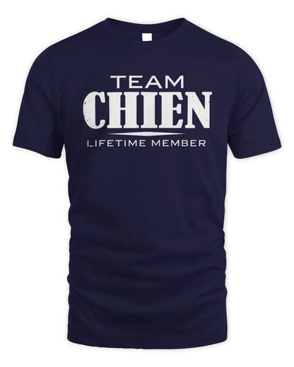 CHIEN BL62-K4-128 - Personalized “Team NAME Lifetime Member” - Unisex Standard T-Shirt - Navy