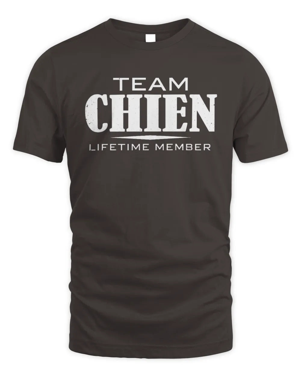 CHIEN BL62-K4-128 - Personalized “Team NAME Lifetime Member” - Unisex Standard T-Shirt - Dark Chocolate