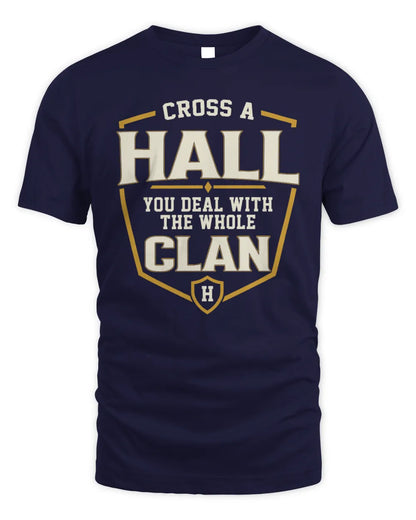 HALL NT1-K008 Cross A/An NAME, You Deal With the Whole Clan | Personalized Vintage T-Shirt - Unisex Standard T-Shirt - Navy