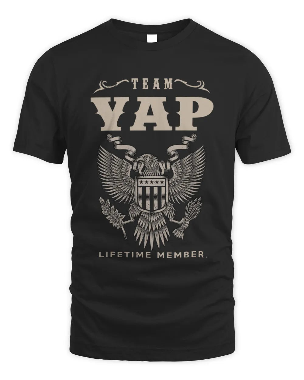 YAP TP06-K82 – Personalized Classic Style Apparel “Team NAME Lifetime Member” - Unisex Standard T-Shirt - Black