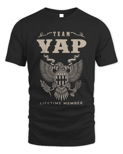 YAP TP06-K82 – Personalized Classic Style Apparel “Team NAME Lifetime Member” - Unisex Standard T-Shirt - Black