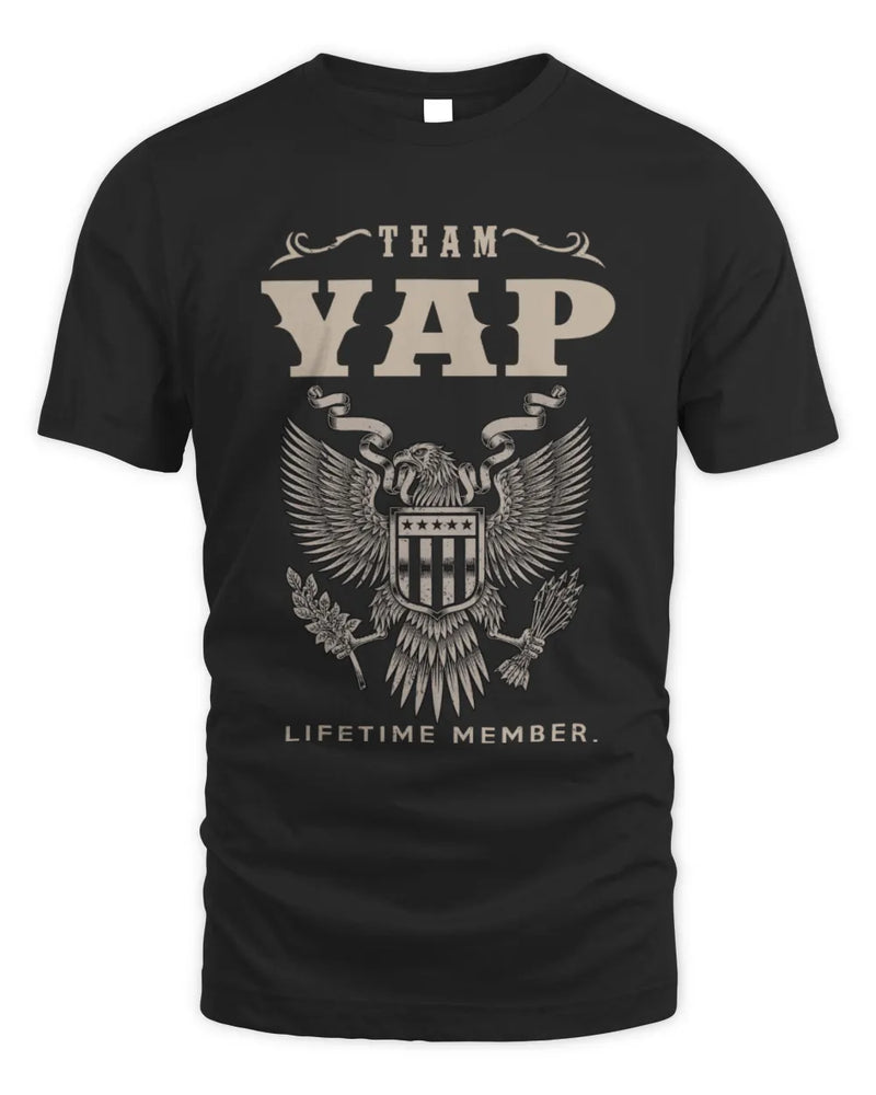 YAP TP06-K82 – Personalized Classic Style Apparel “Team NAME Lifetime Member” - Unisex Standard T-Shirt - Black
