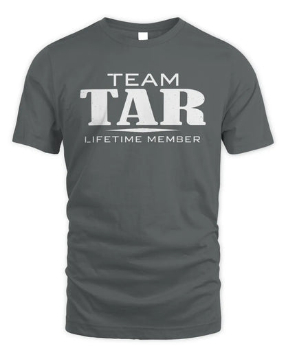 TAR BL62-K4-128 - Personalized “Team NAME Lifetime Member” - Unisex Standard T-Shirt - Charcoal