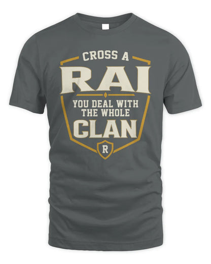 RAI NT1-K008 Cross A/An NAME, You Deal With the Whole Clan | Personalized Vintage T-Shirt - Unisex Standard T-Shirt - Charcoal