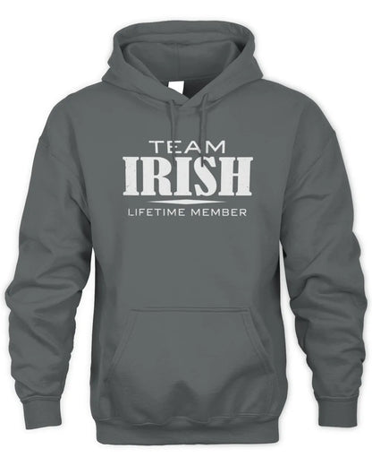 IRISH BL62-K4-128 - Personalized “Team NAME Lifetime Member” - Unisex Hoodie - Charcoal