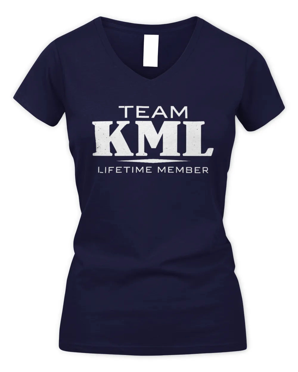 KML BL62-K4-128 - Personalized “Team NAME Lifetime Member” - Women's V-Neck T-Shirt - Navy