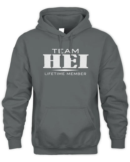 HEI BL62-K4-128 - Personalized “Team NAME Lifetime Member” - Unisex Hoodie - Charcoal