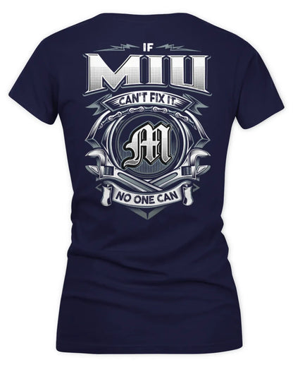 MIU AP81-K4-626 - Personalized Ahmed Quote Apparel “If Ahmed Can't Fix It, No One Can” - Women's V-Neck T-Shirt - Navy