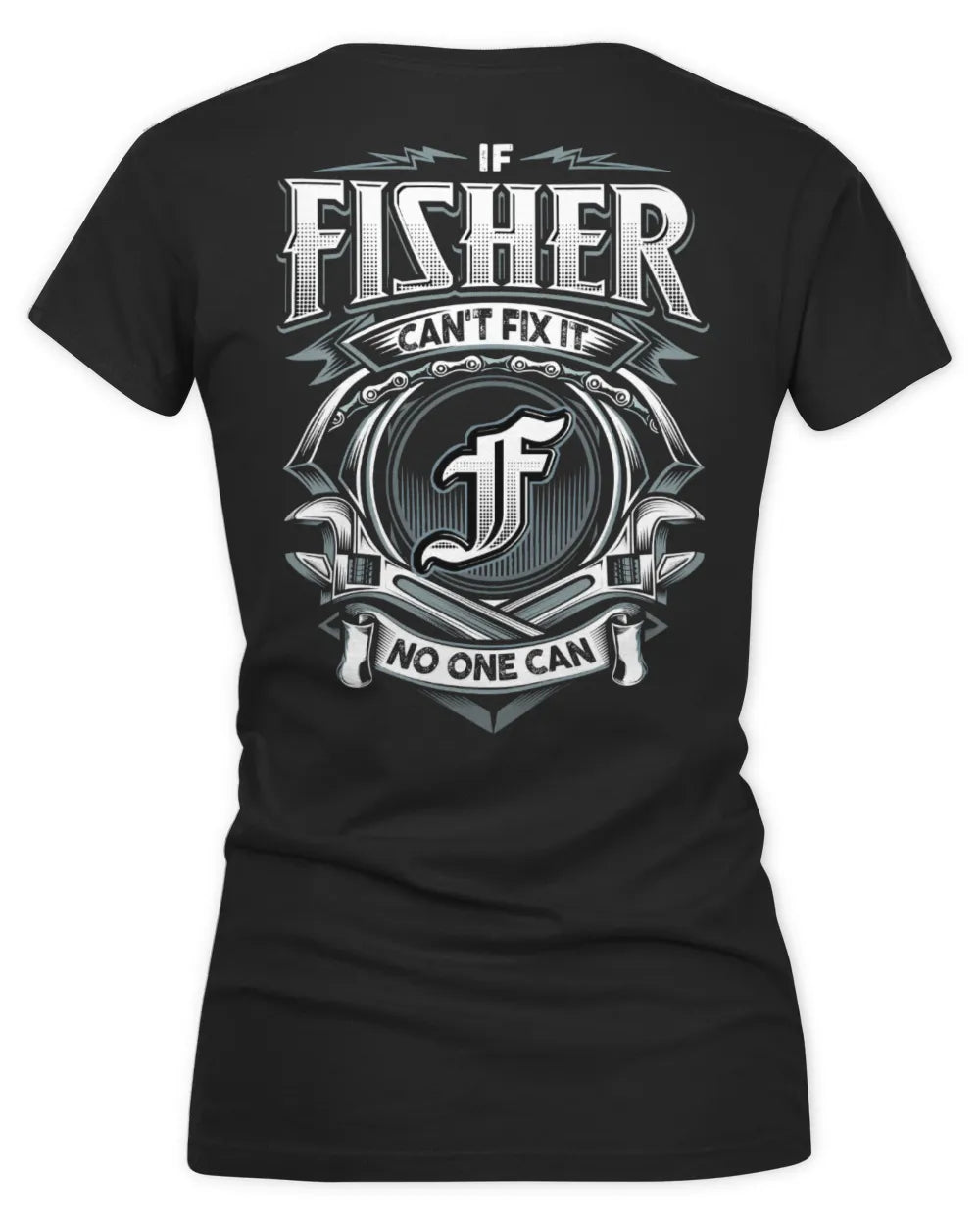FISHER AP81-K4-626 - Personalized Ahmed Quote Apparel “If Ahmed Can't Fix It, No One Can” - Women's V-Neck T-Shirt - Black