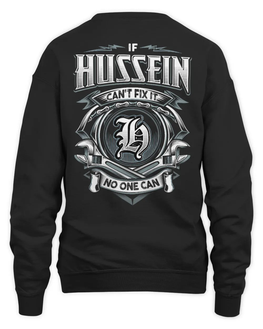 HUSSEIN AP81-K4-626 - Personalized Ahmed Quote Apparel “If Ahmed Can't Fix It, No One Can” - Unisex Sweatshirt - Black