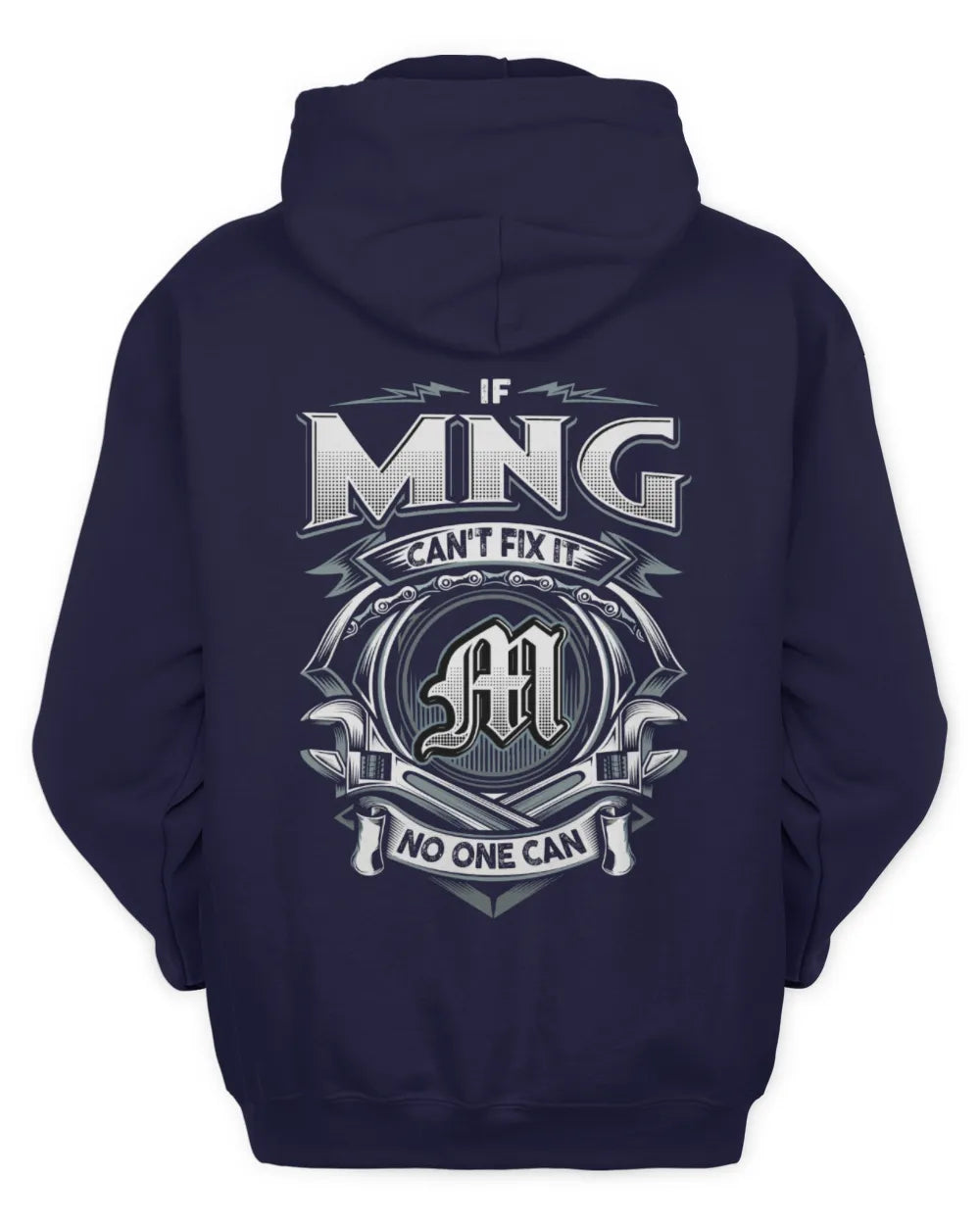 MNG AP81-K4-626 - Personalized Ahmed Quote Apparel “If Ahmed Can't Fix It, No One Can” - Unisex Hoodie - Navy