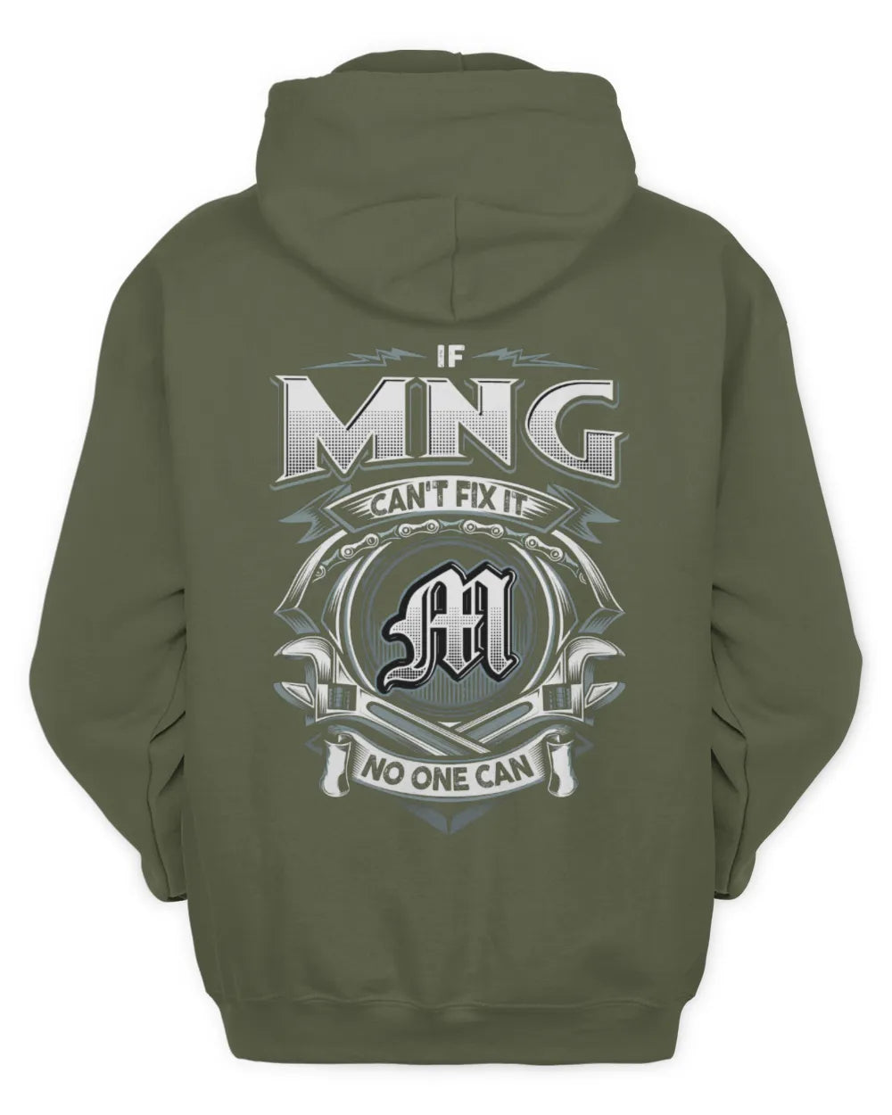 MNG AP81-K4-626 - Personalized Ahmed Quote Apparel “If Ahmed Can't Fix It, No One Can” - Unisex Hoodie - Military Green