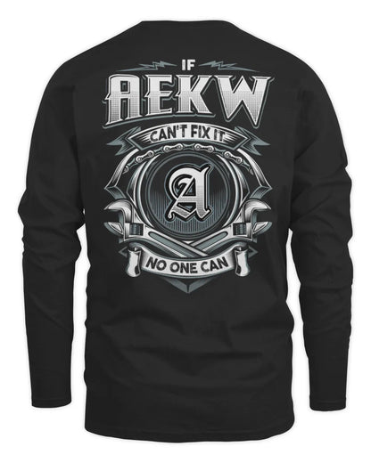 AEKW AP81-K4-626 - Personalized Ahmed Quote Apparel “If Ahmed Can't Fix It, No One Can” - Men's Long Sleeved T-Shirt - Black
