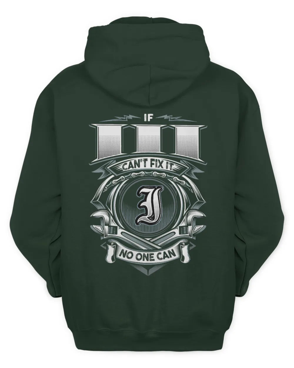 III AP81-K4-626 - Personalized Ahmed Quote Apparel “If Ahmed Can't Fix It, No One Can” - Unisex Hoodie - Forest Green