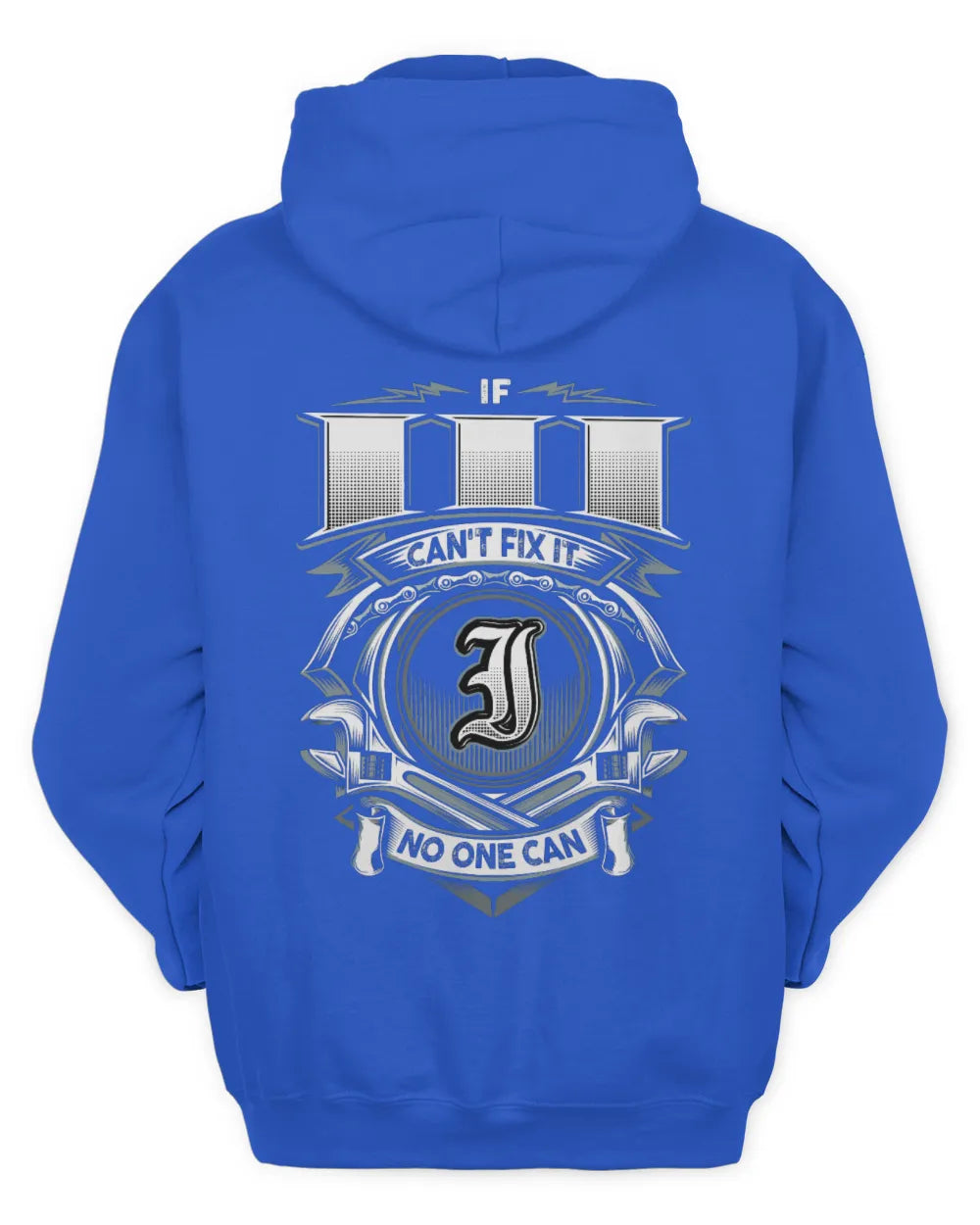 III AP81-K4-626 - Personalized Ahmed Quote Apparel “If Ahmed Can't Fix It, No One Can” - Unisex Hoodie - Royal