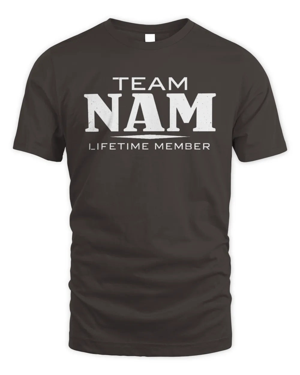 NAM BL62-K4-128 - Personalized “Team NAME Lifetime Member” - Unisex Standard T-Shirt - Dark Chocolate