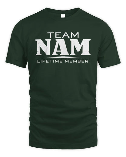 NAM BL62-K4-128 - Personalized “Team NAME Lifetime Member” - Unisex Standard T-Shirt - Forest Green