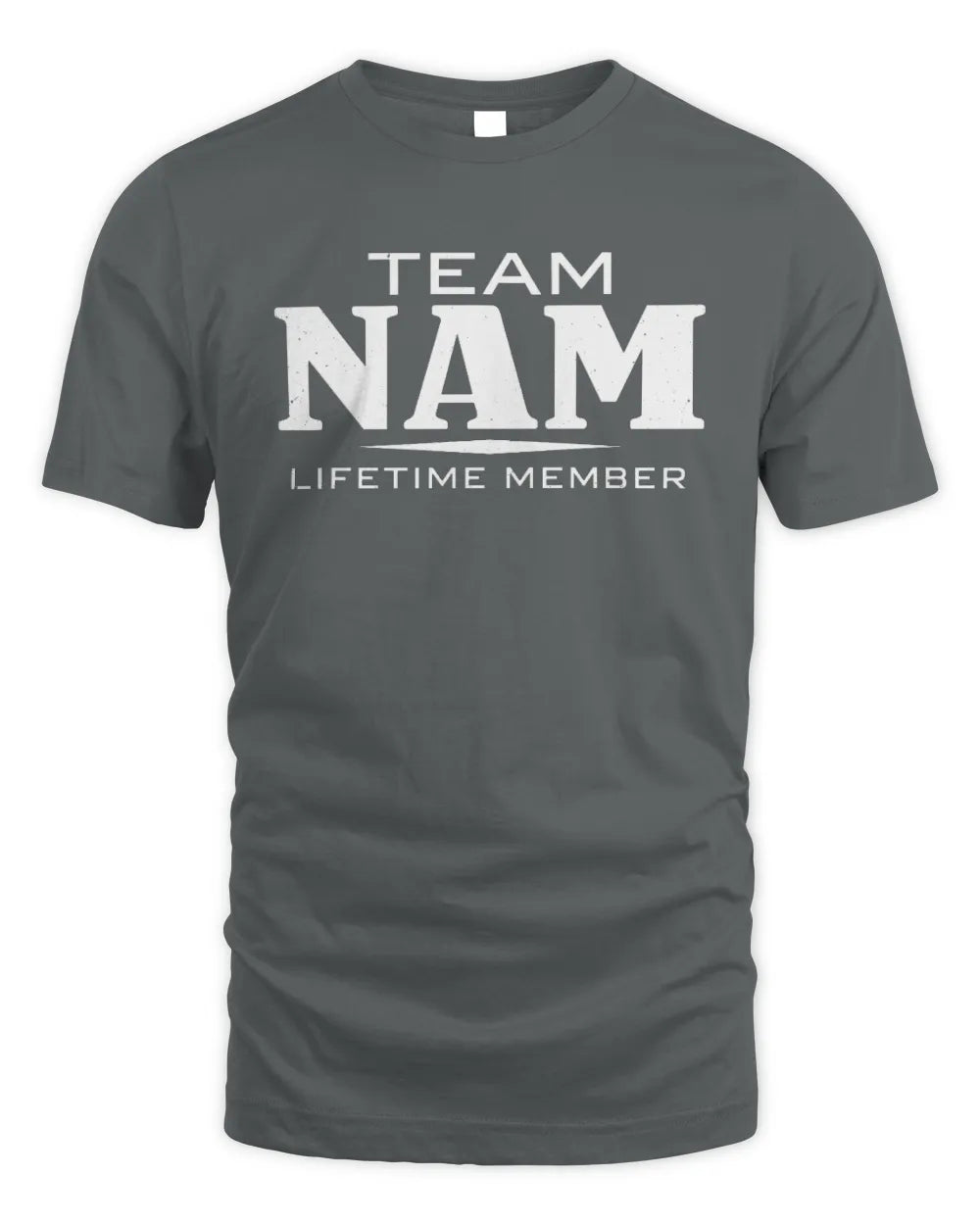 NAM BL62-K4-128 - Personalized “Team NAME Lifetime Member” - Unisex Standard T-Shirt - Charcoal