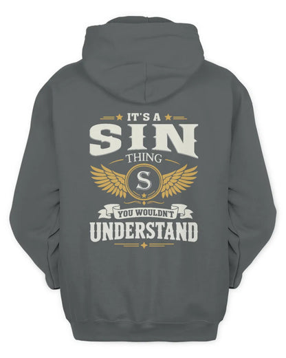 SIN KT06-M008 It’s a [NAME] Thing – You Wouldn’t Understand | Personalized Vintage T-Shirt - Unisex Hoodie - Charcoal