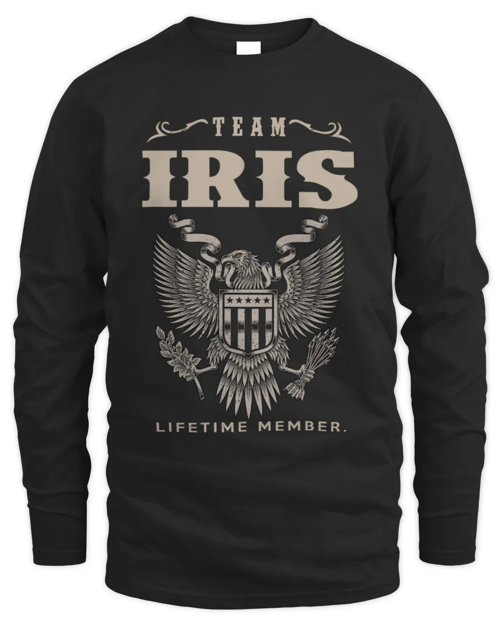IRIS TP06-K82 – Personalized Classic Style Apparel “Team NAME Lifetime Member” - Men's Long Sleeved T-Shirt - Black