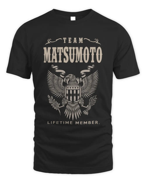 MATSUMOTO TP06-K82 – Personalized Classic Style Apparel “Team NAME Lifetime Member” - Unisex Standard T-Shirt - Black
