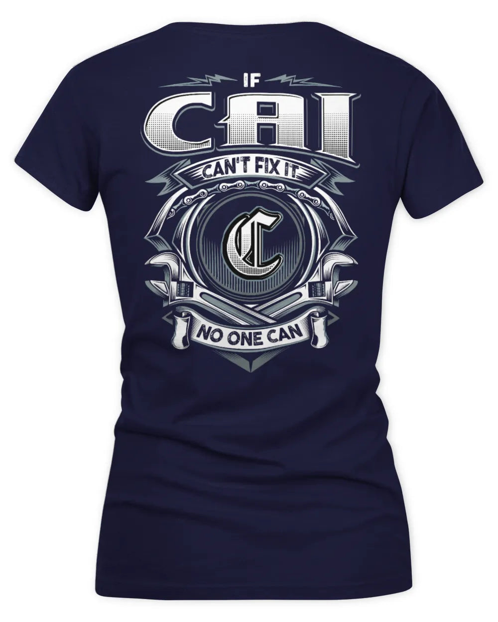 CAI AP81-K4-626 - Personalized Ahmed Quote Apparel “If Ahmed Can't Fix It, No One Can” - Women's V-Neck T-Shirt - Navy