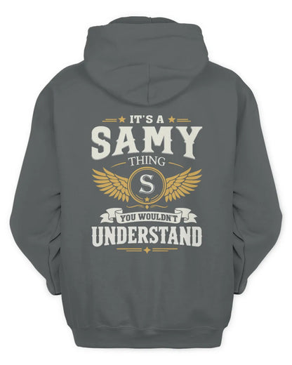 SAMY KT06-M008 It’s a [NAME] Thing – You Wouldn’t Understand | Personalized Vintage T-Shirt - Unisex Hoodie - Charcoal