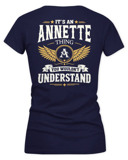 ANNETTE KT06-M008 It’s a [NAME] Thing – You Wouldn’t Understand | Personalized Vintage T-Shirt - Women's V-Neck T-Shirt - Navy