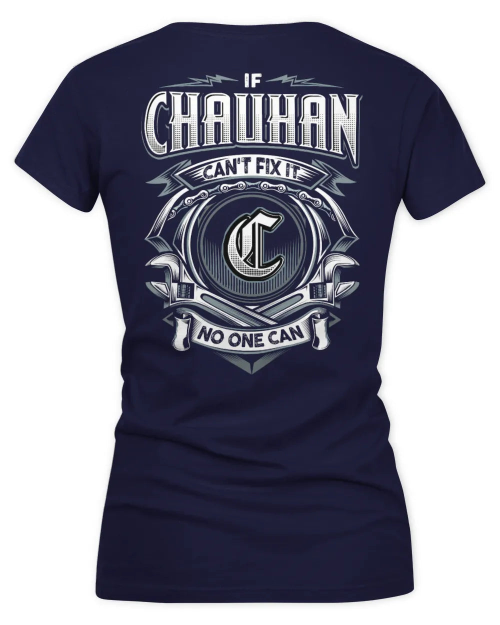 CHAUHAN AP81-K4-626 - Personalized Ahmed Quote Apparel “If Ahmed Can't Fix It, No One Can” - Women's V-Neck T-Shirt - Navy