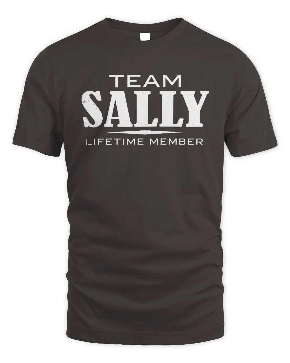 SALLY BL62-K4-128 - Personalized “Team NAME Lifetime Member” - Unisex Standard T-Shirt - Dark Chocolate